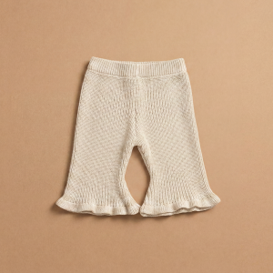 “Willow Ruffle” Cotton Knit Pants