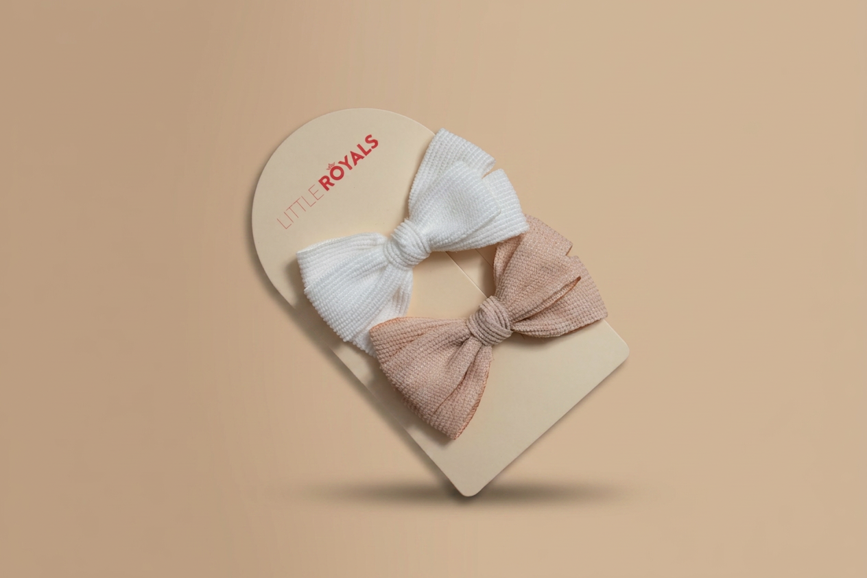 Ivory & Oatmeal Corduroy Bow Slide Clips