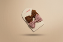Mocha & Dusty Lilac Corduroy Bow clip