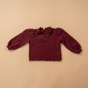 The Willow Lace Knit Top – Berry