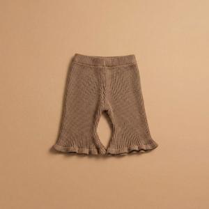 The Little Royals Caramel Flare Knit Pants