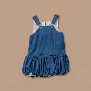 The Denim Blossom Balloon Dress