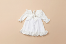The Isla Bow Linen Dress - Long Sleeves