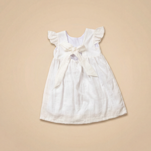 The Isla Bow Linen Dress - Short Sleeves