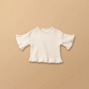 “Daisy Frill” Cotton Knit Top