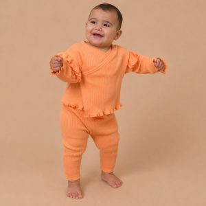 The Apricot Wrap Ribbed Set